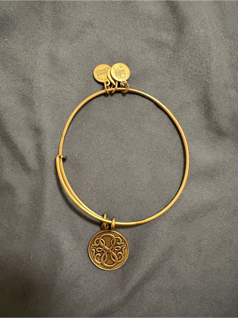 Alex and Ani Gold-Tone Celtic Knot Charm Bangle